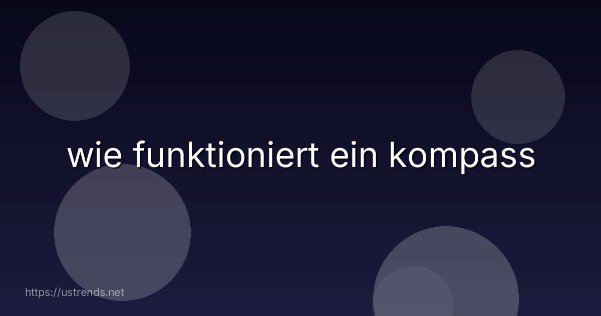 wie funktioniert ein kompass