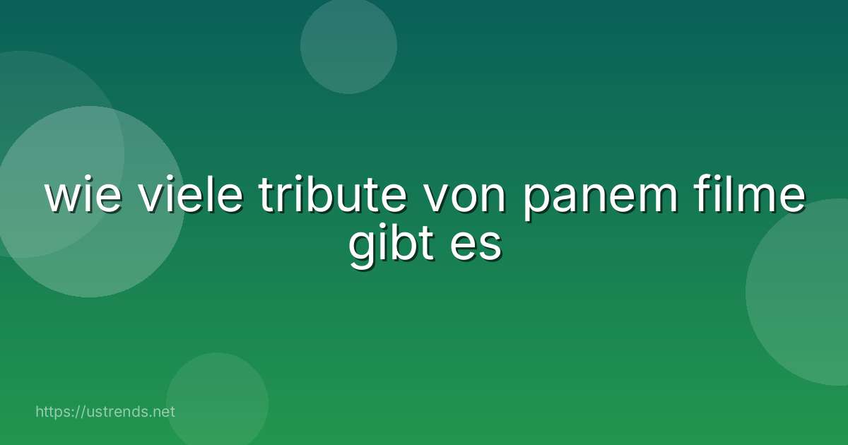 wie viele tribute von panem filme gibt es