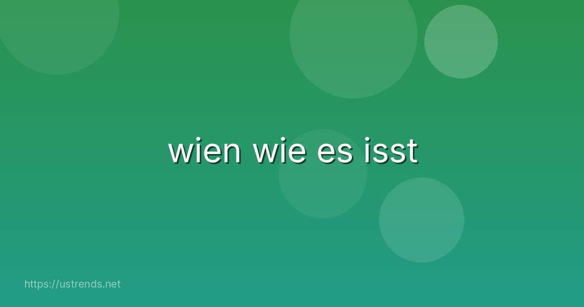 wien wie es isst
