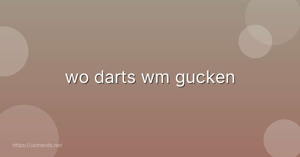 wo darts wm gucken