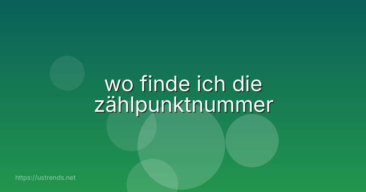 wo finde ich die zählpunktnummer