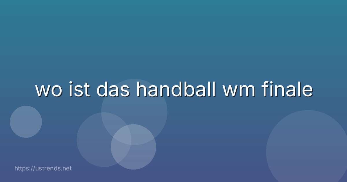 wo ist das handball wm finale