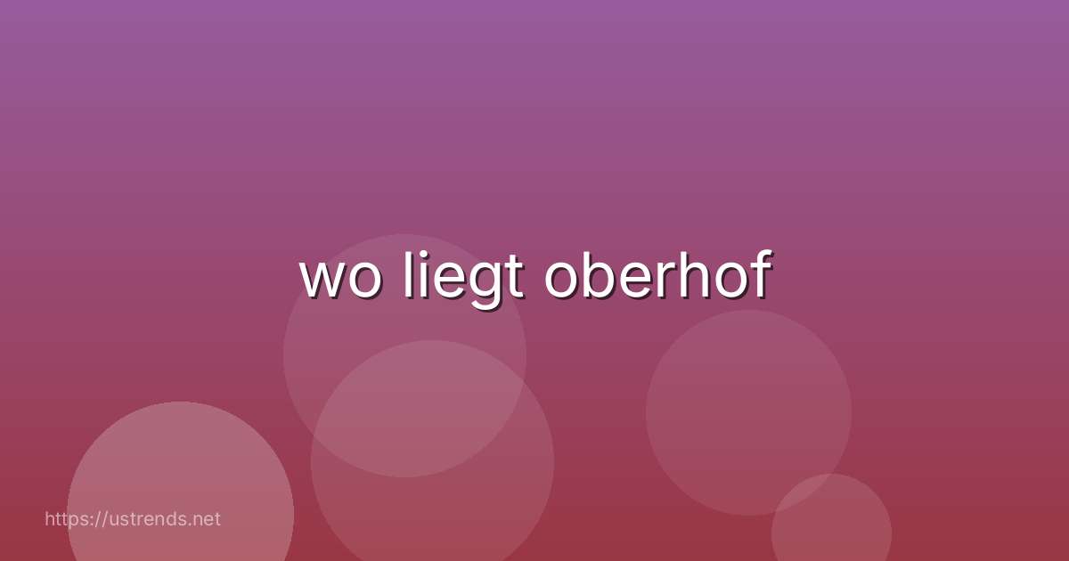 wo liegt oberhof