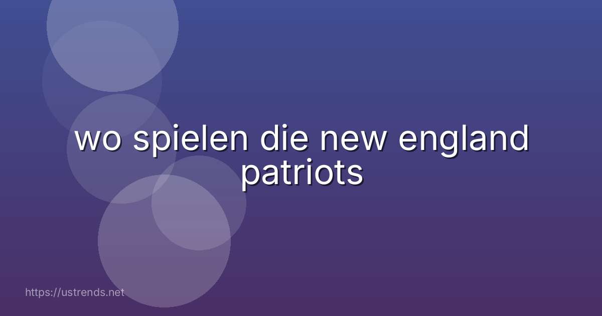 wo spielen die new england patriots
