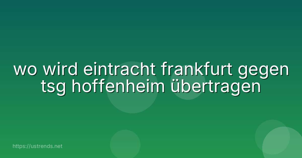 wo wird eintracht frankfurt gegen tsg hoffenheim übertragen