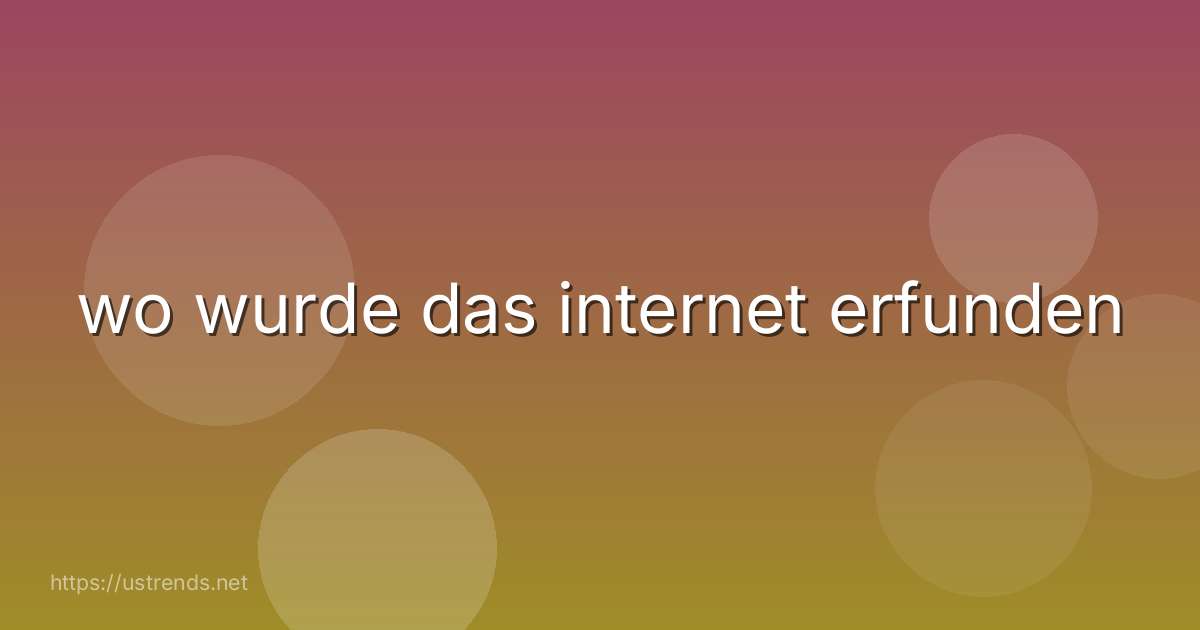 wo wurde das internet erfunden