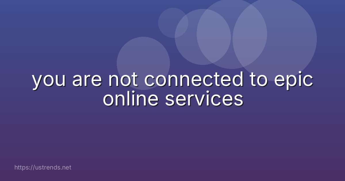 you are not connected to epic online services